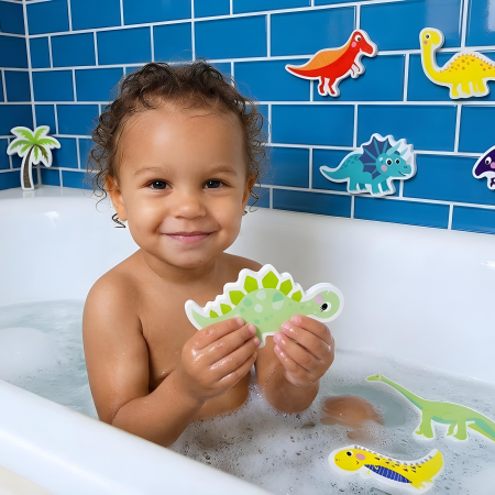 Bath Stickers with Header Card - Dinosaurs