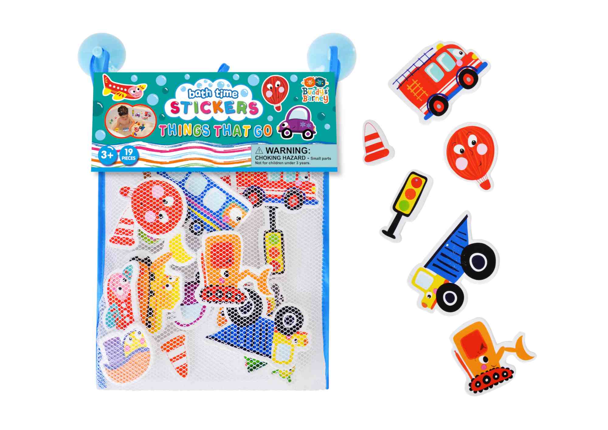 Bath Stickers with Header Card - Things That Go