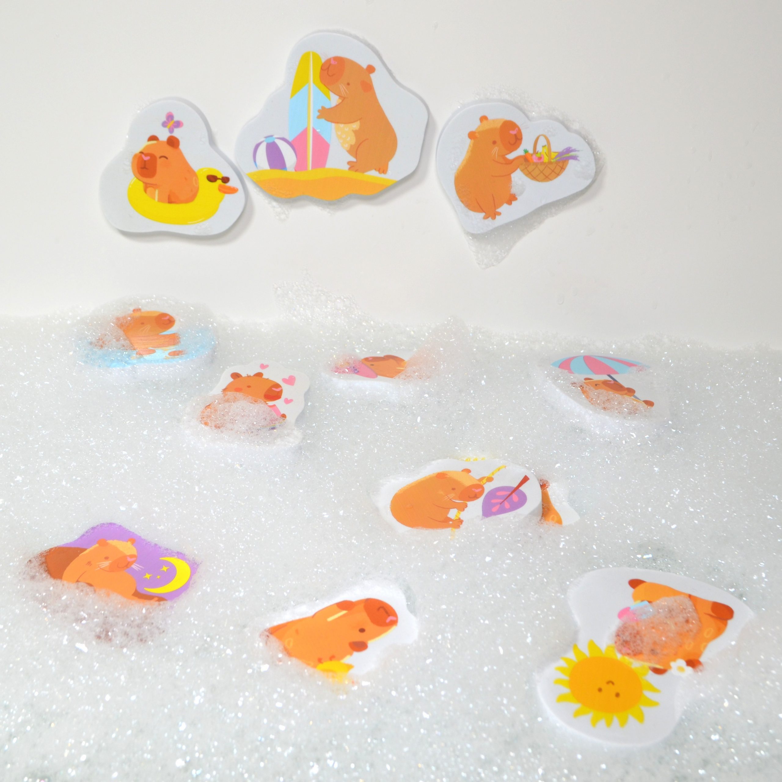 Cute Capybaras Bath Stickers – Fun Foam Bath Toys for Kids - Image 2